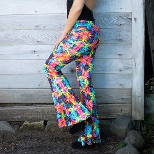 Tie Dye Rainbow Velvet Bell Bottoms - warrior within